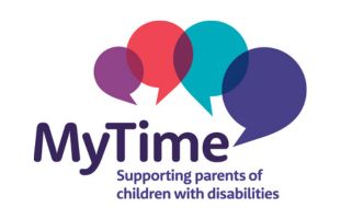 The MyTime support peer group logo, with the tagline Supporting parents of children with disabilities